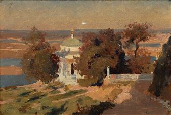The Askold Chapel on the Banks of the Dnieper River - Jan Stanisławski