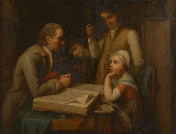 La leçon de lecture à une jeune fille by Philip Mercier