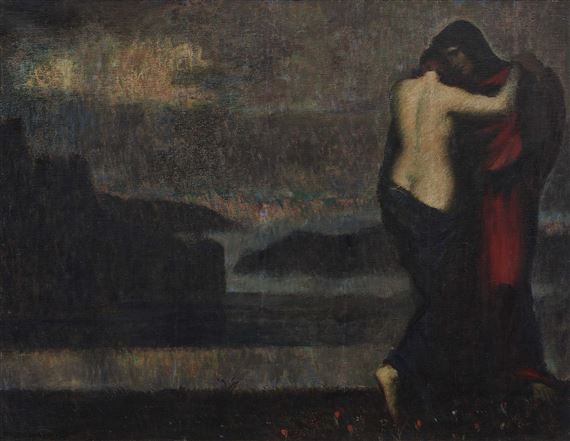 Liebespaar am Wasser by Adolf Frey-Moock