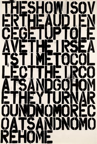 Untitled (The Show Is Over) by Felix González-Torres, Christopher Wool, 1993