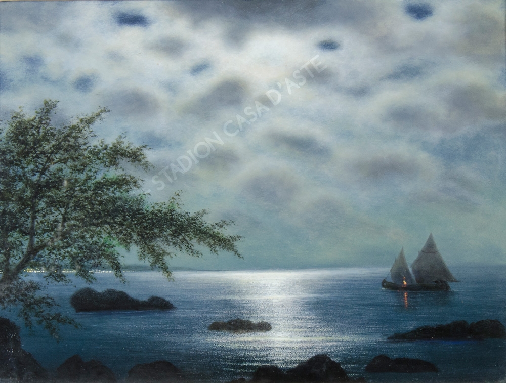 Notturno sul mare by Guglielmo Stracca