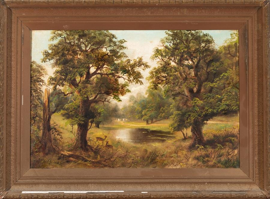 J. Lewis | Landscape with Deer | MutualArt