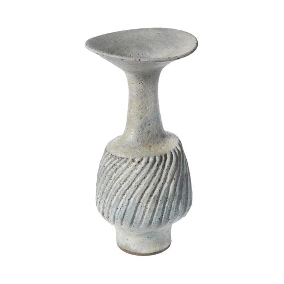Lucie Rie | A FLARED RIM STONEWARE BOTTLE VASE | MutualArt
