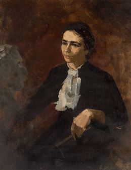 Woman in Black - Leonid Mihailovich Stil