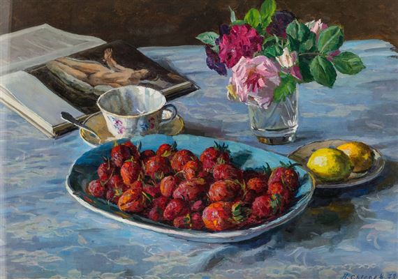 Still Life with Book by Nicolai Sysoev, 1978