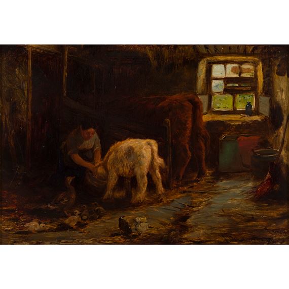 Feeding Time by Joseph Denovan Adam, 1884