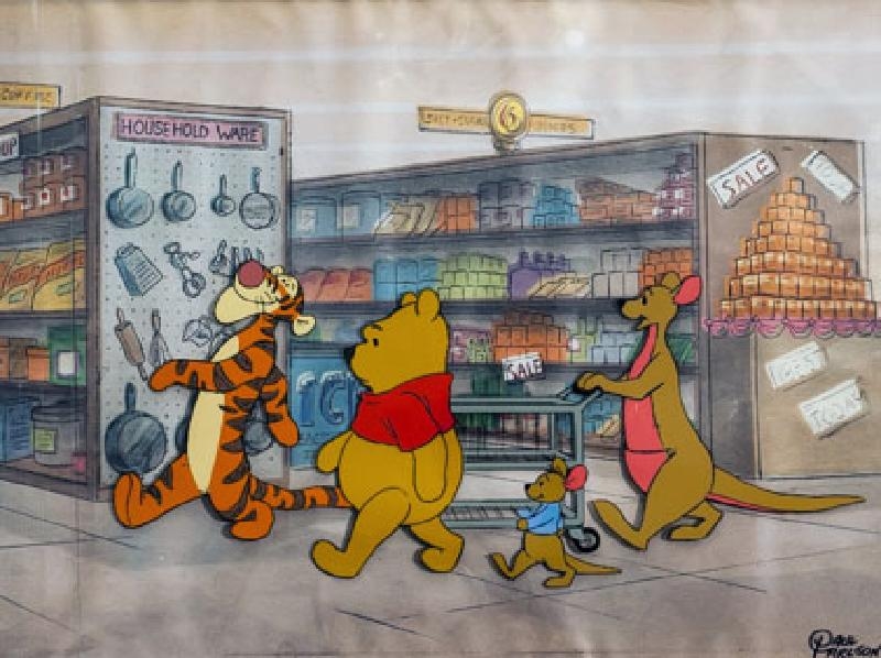 Walt Disney Studios Supermarket Scene with Winnie the Pooh, Tigger