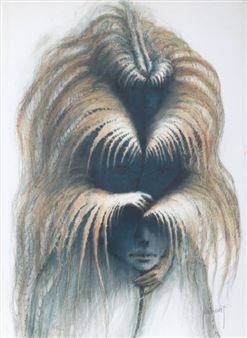 3 Works: Untitled - Head ; Nude Hat ; Three Heads - Francis de Lassus Saint-Geniès