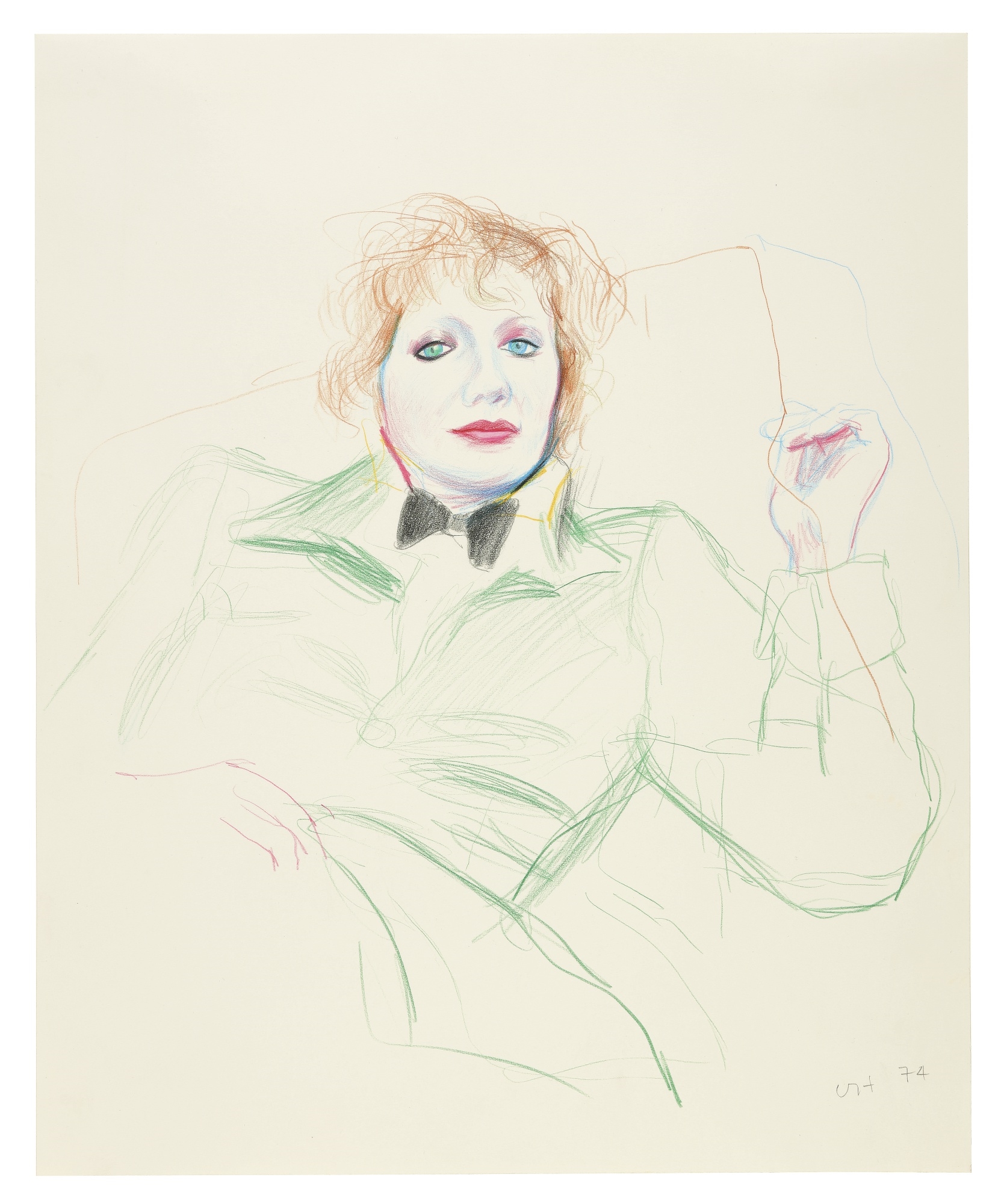 David Hockney CELIA WITH BOW TIE (1974) MutualArt