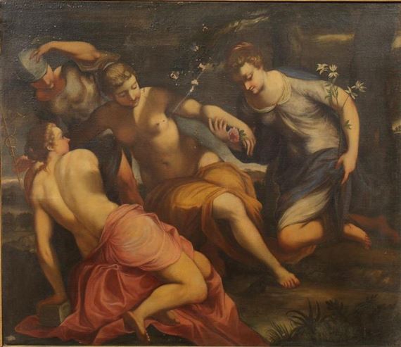 THE THREE GRACES AND MERCURY by Jacopo Tintoretto