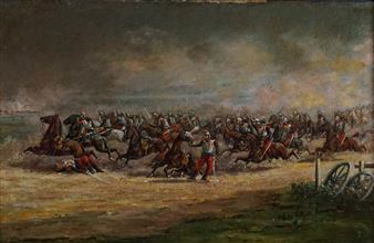 A Cavalry Charge by the French Imperial Army - Charles Pellegrin Roussel