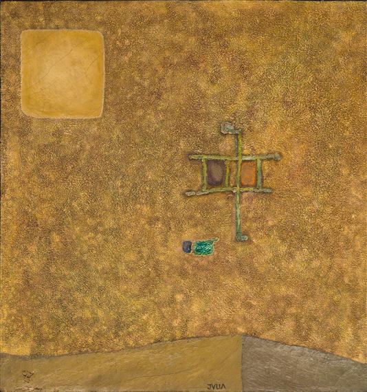 "Landscape With a Sun" by Jerzy Rosolowicz, 1958