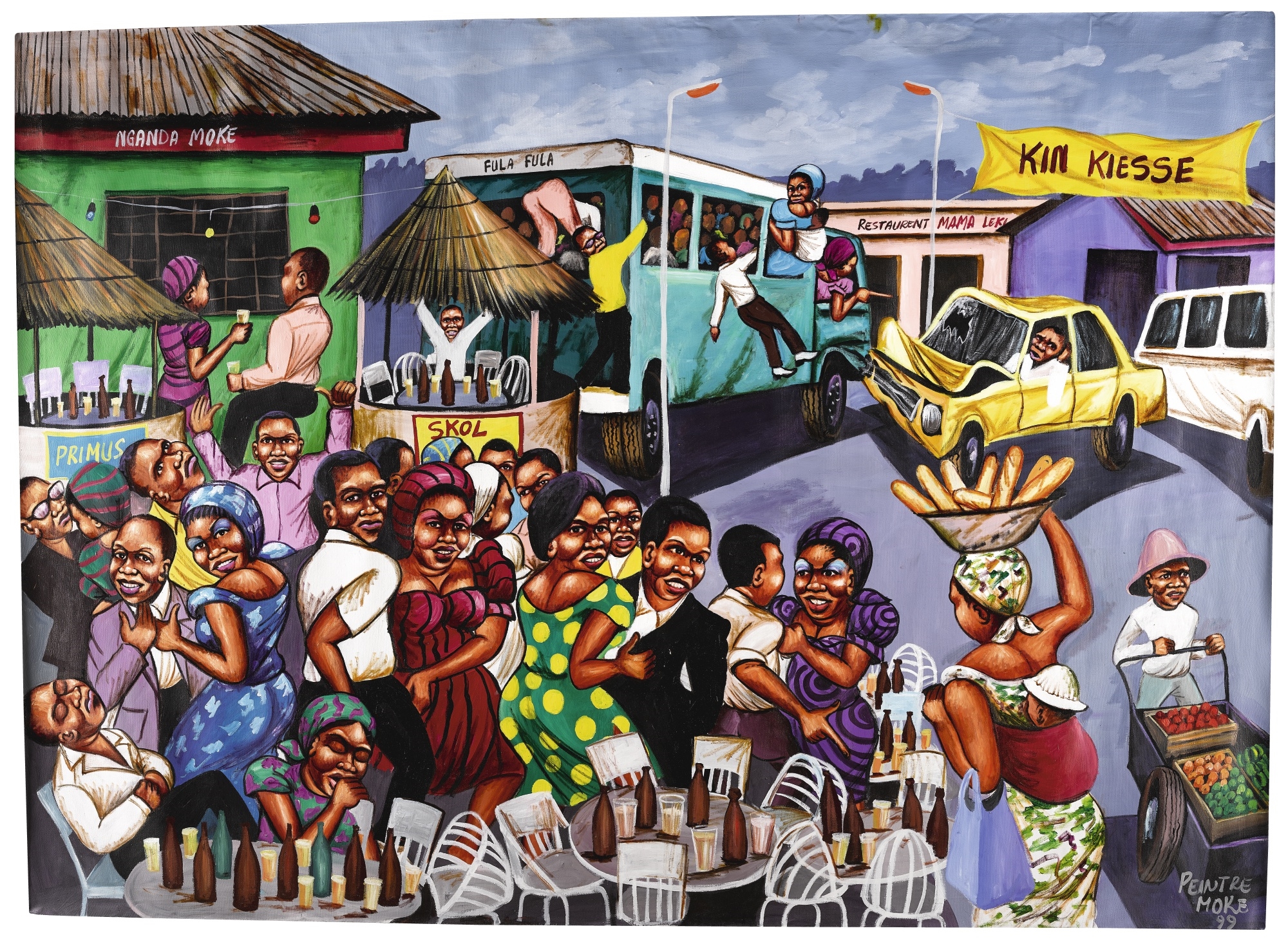 Artwork by Moké, Nganda Moke (Un Jour dans la Ville), Made of acrylic on canvas