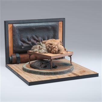 Reclining Dog and Figure - Michael Ransdell