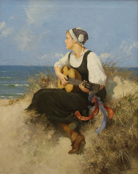 Mädchen am Ostseestrand by Hermann Seeger