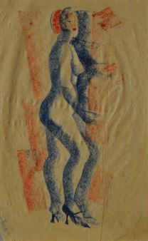 Stehende Nackte - Wladimir Lebedew