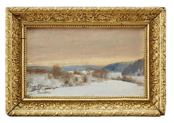 Solnedgång över vinterlandskap by Bruno Liljefors