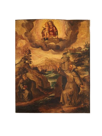 Saint Francis of Assisi receiving the stigmata by Emilian School, 16th Century