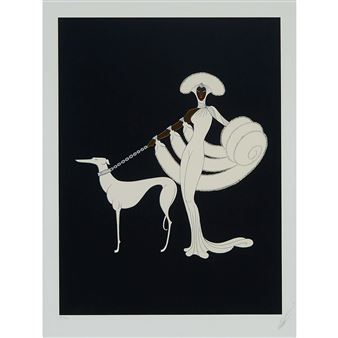 Erte 【Ebony and White】vintageitem 1980年代 Erté | Ebony and White that depicts a Black female dressed in an