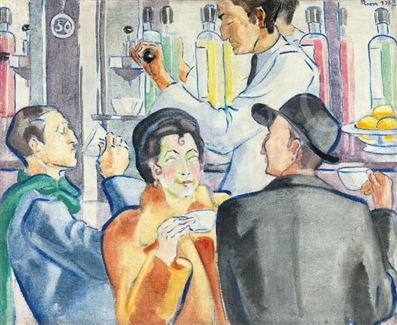 Café in Rome by Margit Móricz, 1937