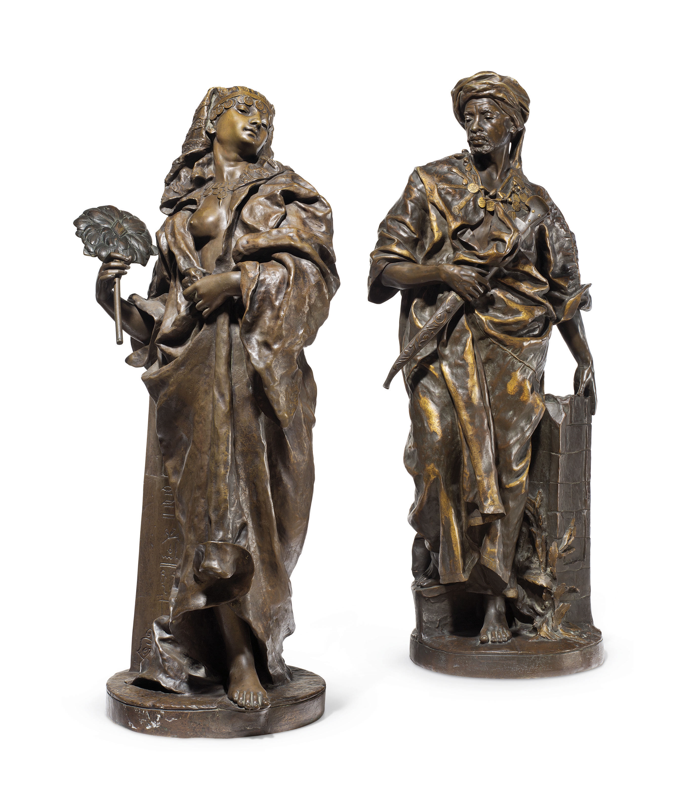 Gaston Veuvenot Leroux | A pair of Orientalist figures (1900) | MutualArt