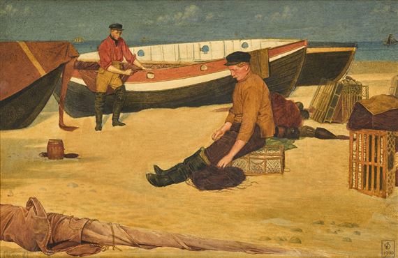 CLEANING THE LINES by Joseph Edward Southall, 1900
