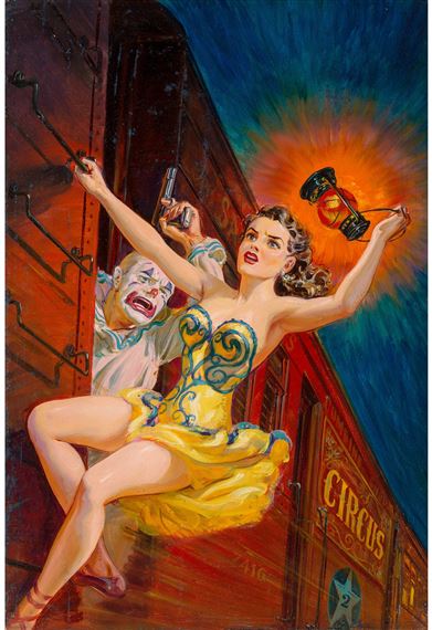 His Fatal Fling, Dime Detective Magazine by Norman Saunders, 1951