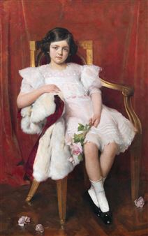 Portrait of a girl - Giacomo Grosso