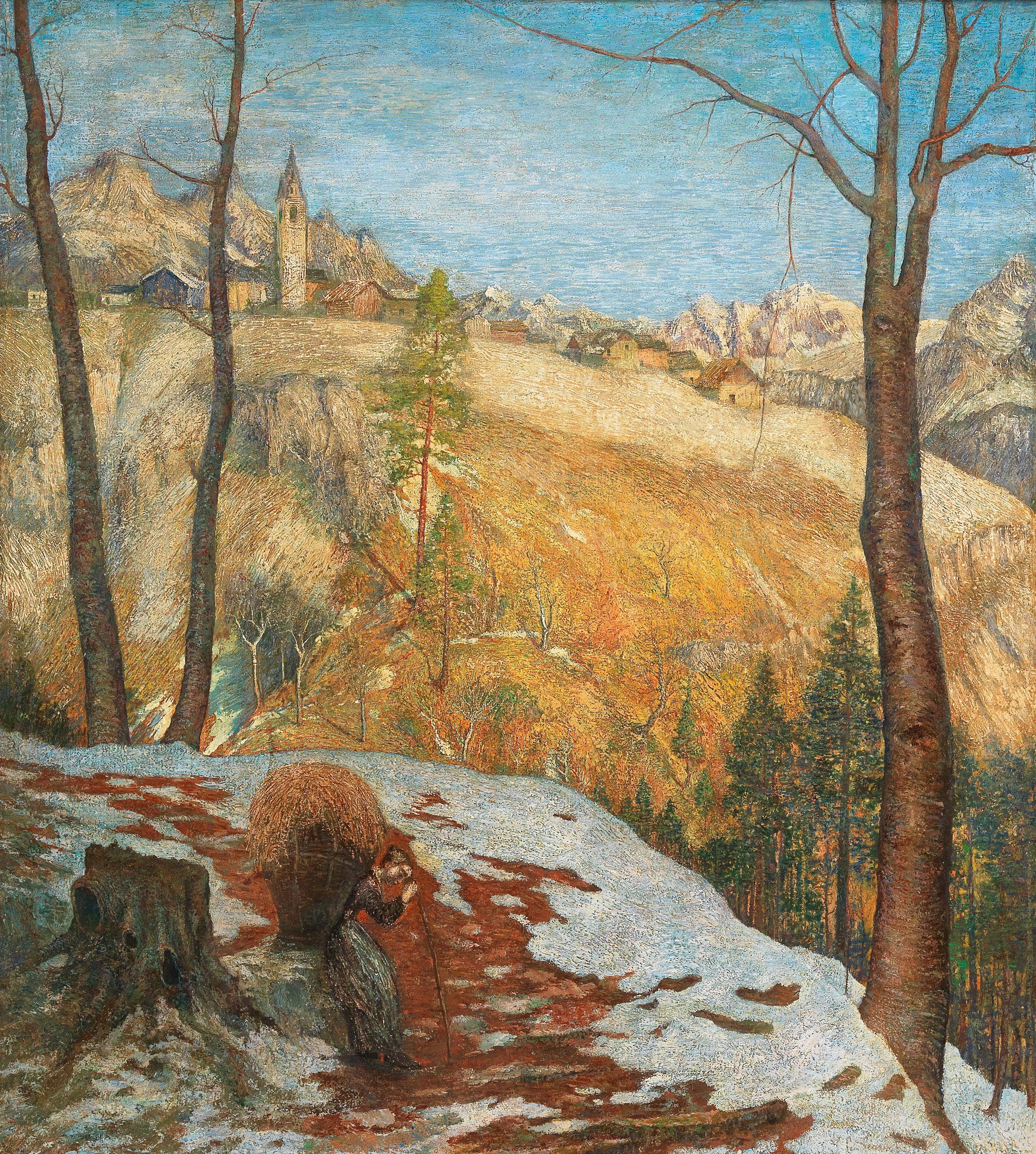 Artwork by Carlo Fornara, A view of Prestinone (Val Vigezzo), Made of oil on canvas
