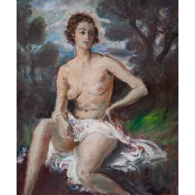 Nude in a Landscape by Augustus Edwin John, circa 1925-1930