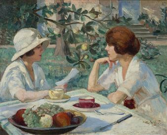 Tea Party in Garden - Pierre Dumont