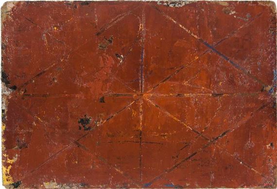 Flächenteilung in rotbraunem Grund (Raute) by Hermann Glöckner, 1967