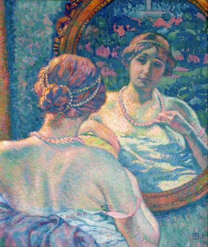 Elégante au miroir by Théo van Rysselberghe, 1908