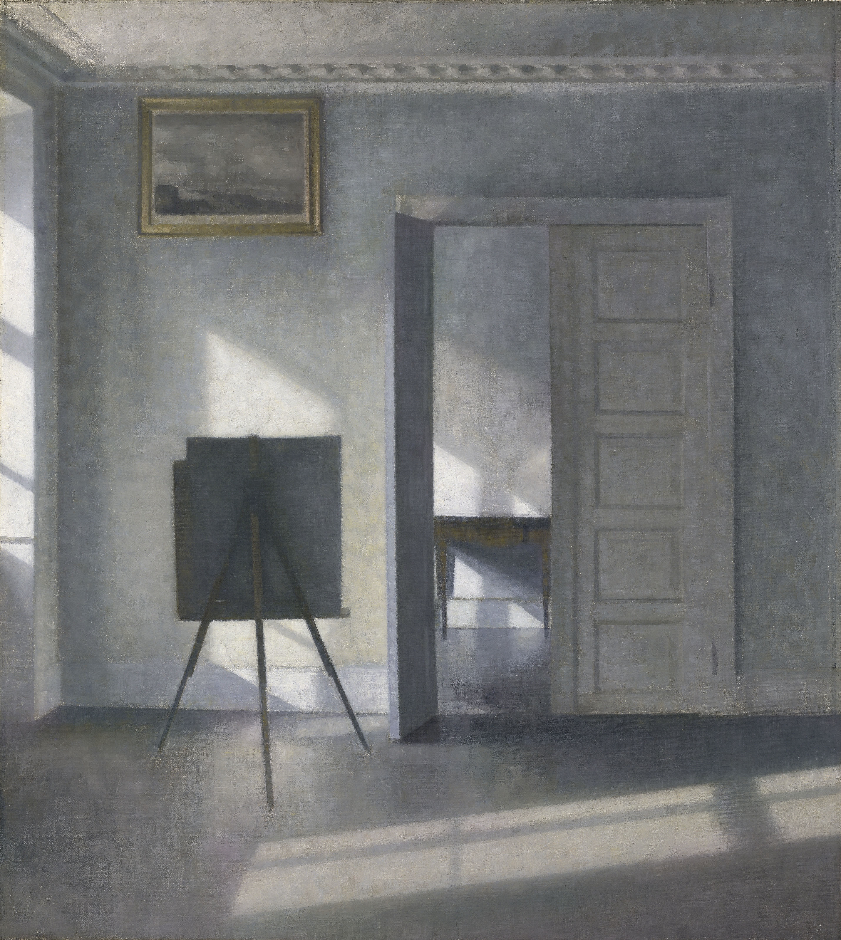 Interior with an Easel, Bredgade 25 by Vilhelm Hammershøi, 1912