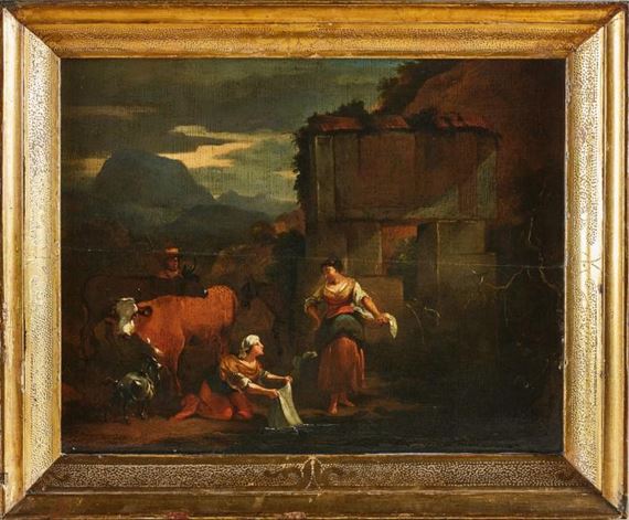 Figural landascape by Roman School, 17th Century