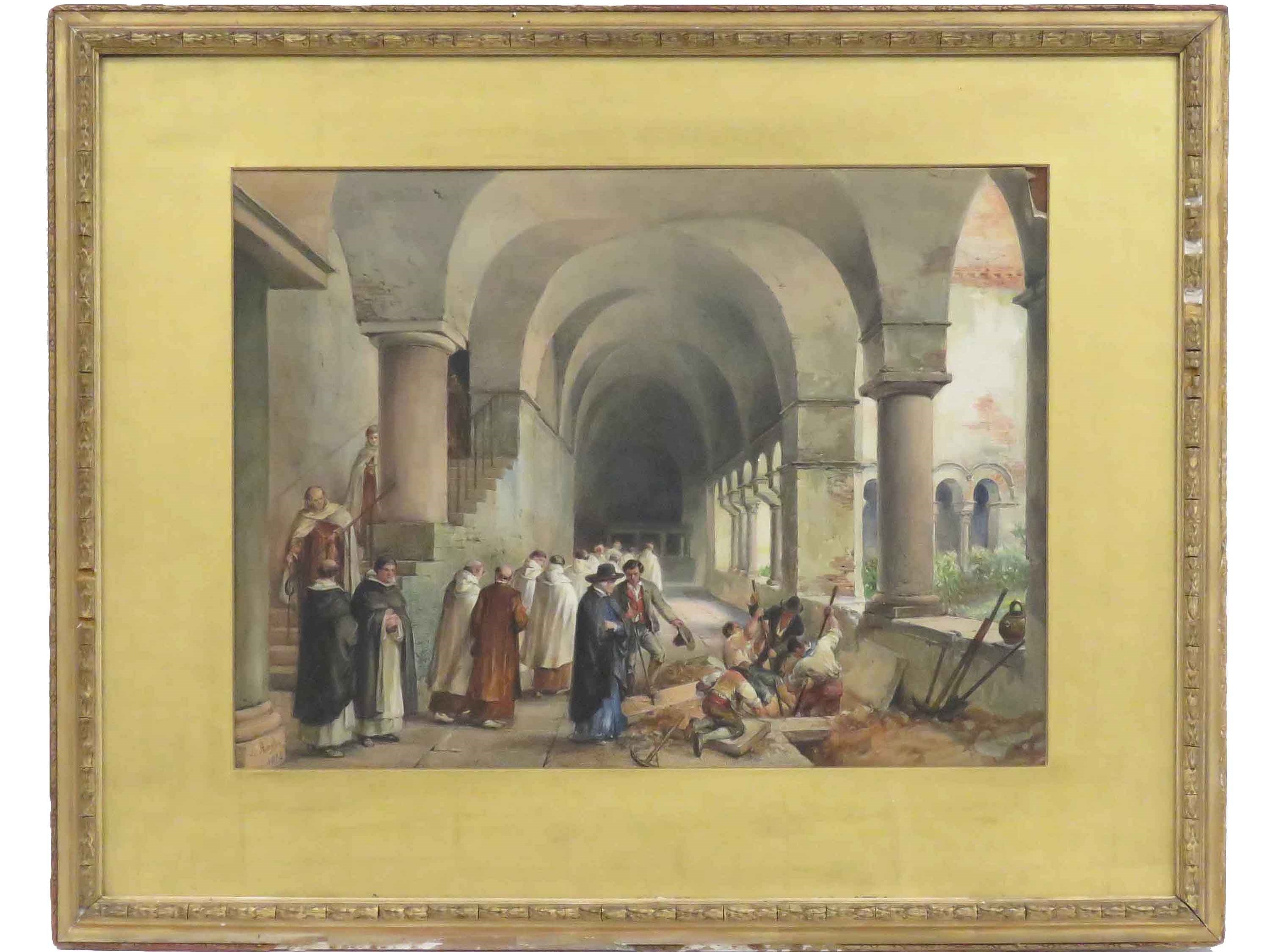 Artwork by Louis Hughe, REPAIRING THE MONASTERY,, Made of watercolour