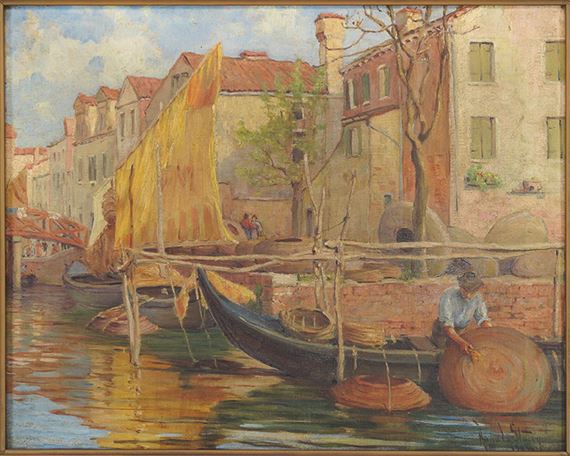 CANAL SCENE. by Anna Lee Stacey, 1904