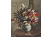 Artwork by Yasui Sotaro, Dahlia, Made of oil on canvas