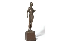 Artwork by Yasutake Funakoshi, Boy with an apple, Made of bronze