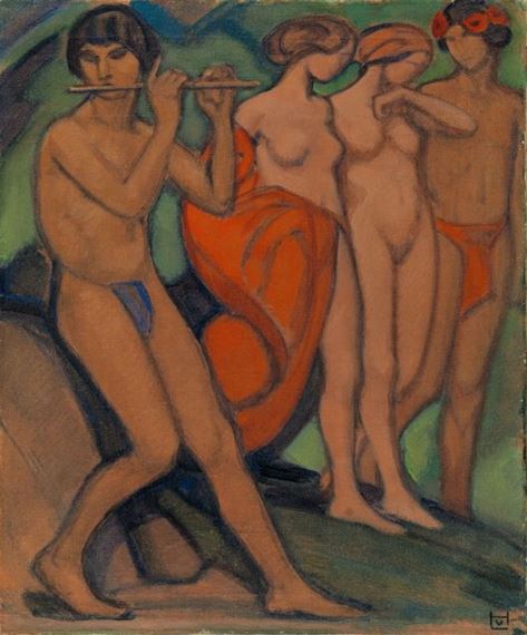 Arkadische Szene by Ludwig von Hofmann, 1920s