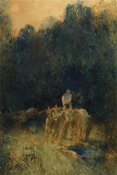 LAVORO NEI CAMPI by Plinio Nomellini, 1917