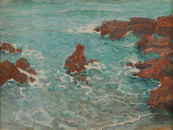 Les rochers rouges by Emile Claus, 1914