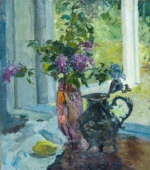 Iakov Markovichkhaimov Lilacs By The Window 1948 Mutualart