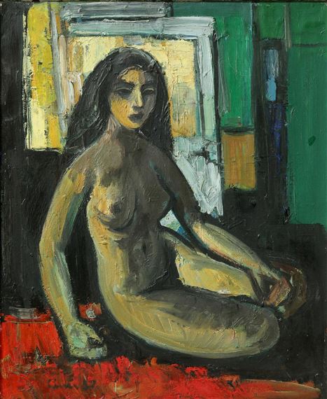 Sitzender weiblicher Akt by Carl Walter Liner, 1957