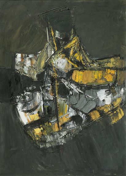 Komposition schwarz-gelb-weiss