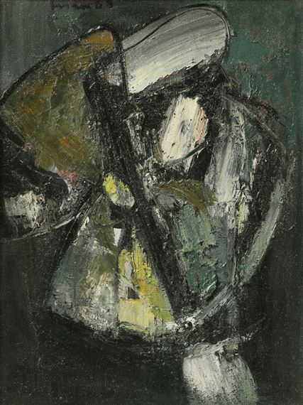 Komposition schwarz-ocker by Carl Walter Liner, 1960