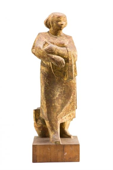 The walking woman with the jug by Jozef Gazy