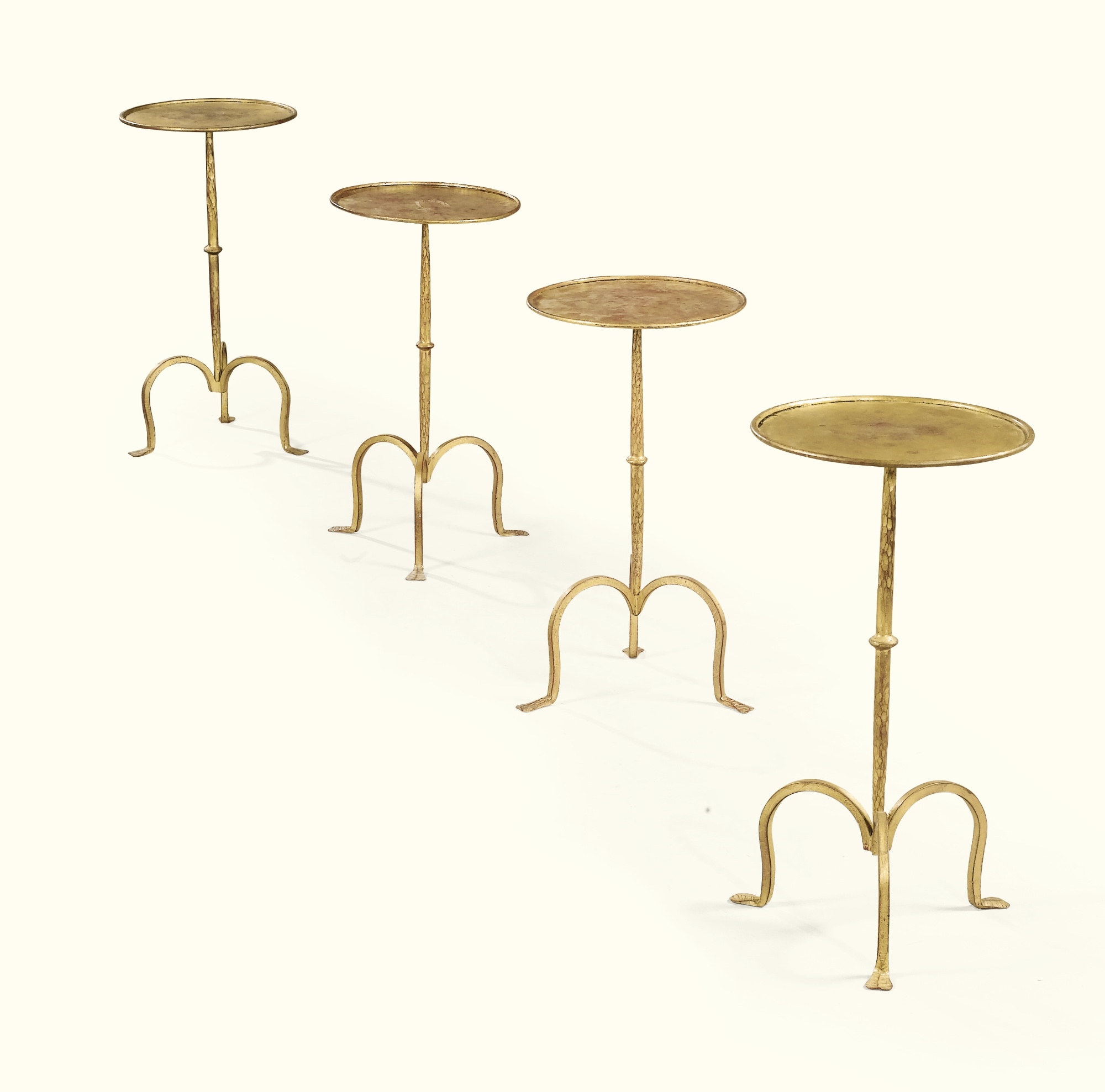 Artwork by Henri Pouenat, TWO PAIRS OF GUÉRIDONS, Made of gilt metal