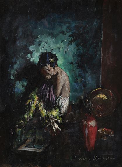 Woman with Blanket on Blue Background by Indiana Gyberson