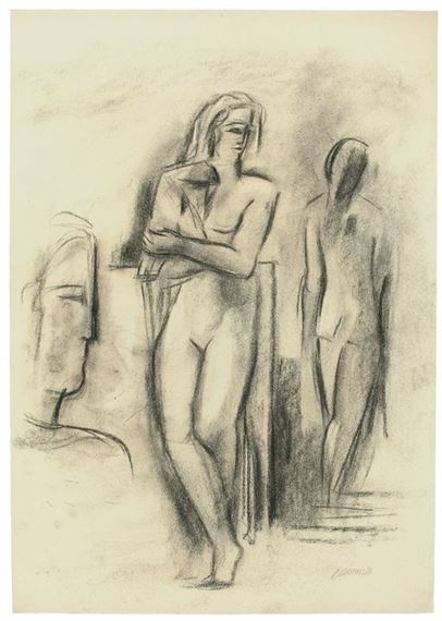 Maler und Modell by Willi Baumeister, 1913